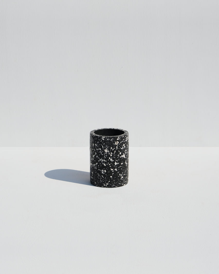 Toothbrush holder, black terrazzo
