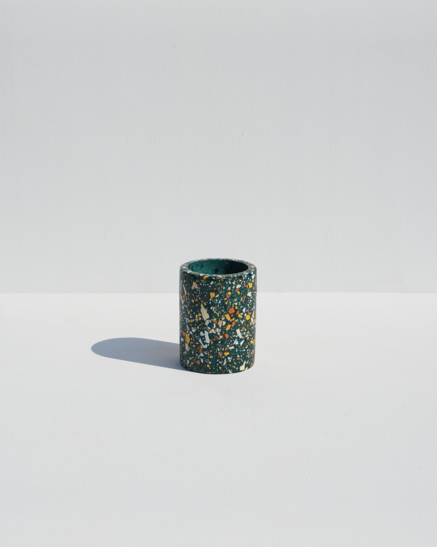 Toothbrush holder, emerald terrazzo