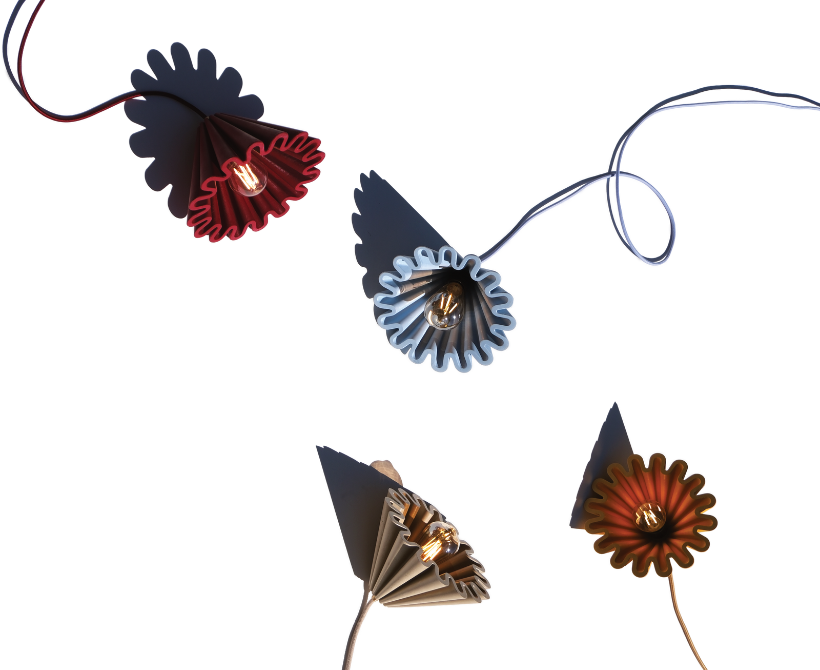 Gathered pendant lights