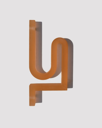 Alkaline Traces frosted resin wall hook – Orange