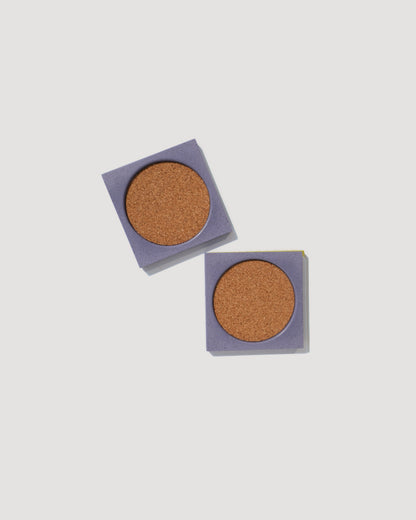 Alkaline The Core square resin drink coaster – Blueberry – top view