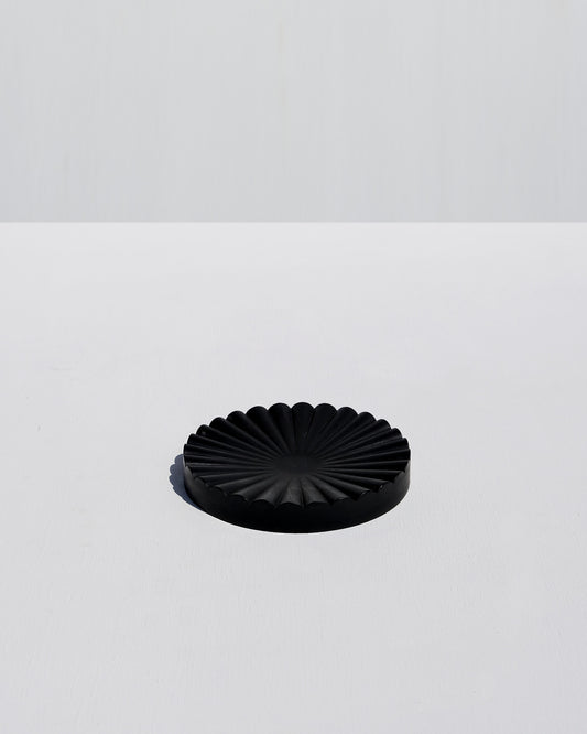 Round Ribbed Soap Dish - Black