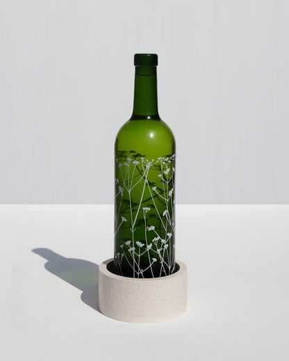 Alkaline round terrazzo resin wine bottle holder – Sand