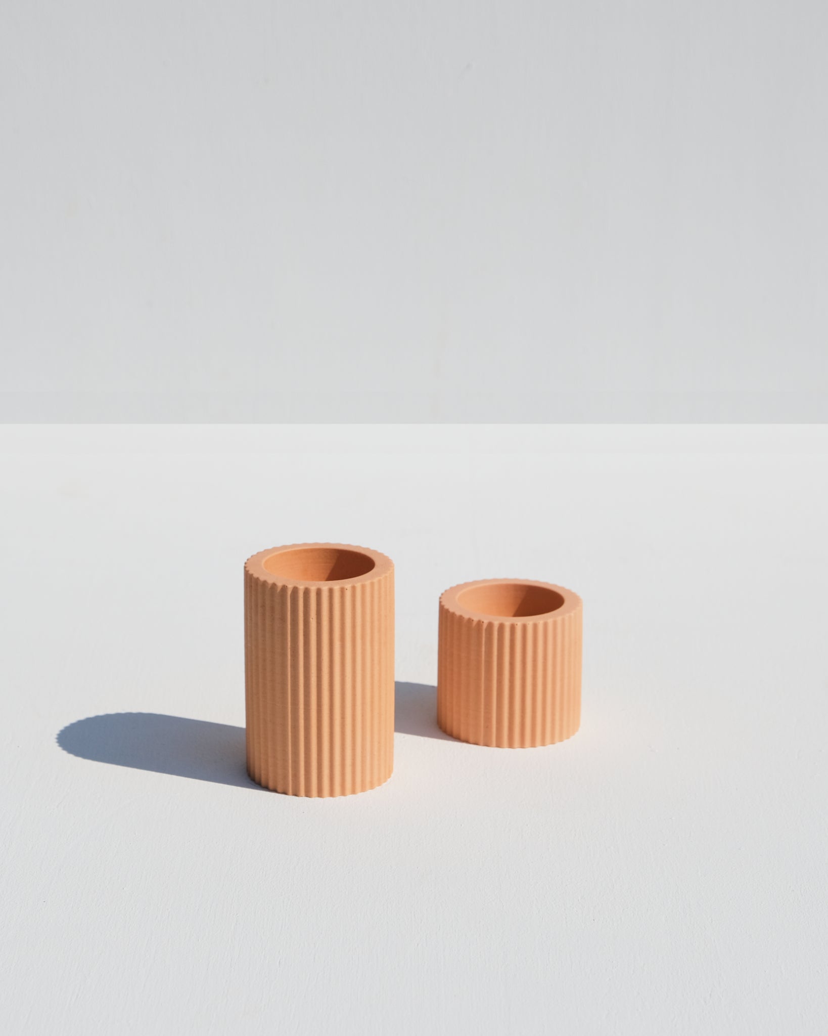 Ribbed Candle Holders, apricot