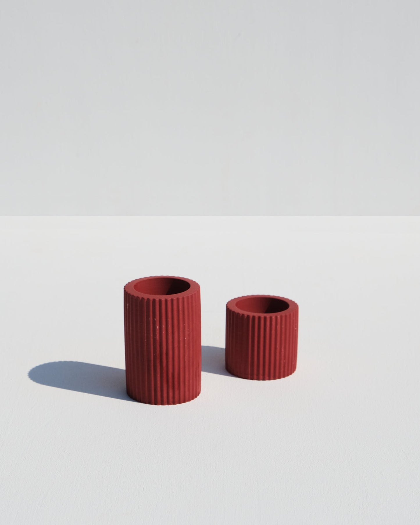Ribbed Candle Holders, Berry