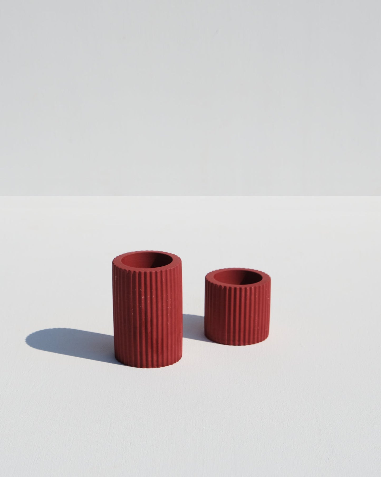 Ribbed Candle Holders, berry