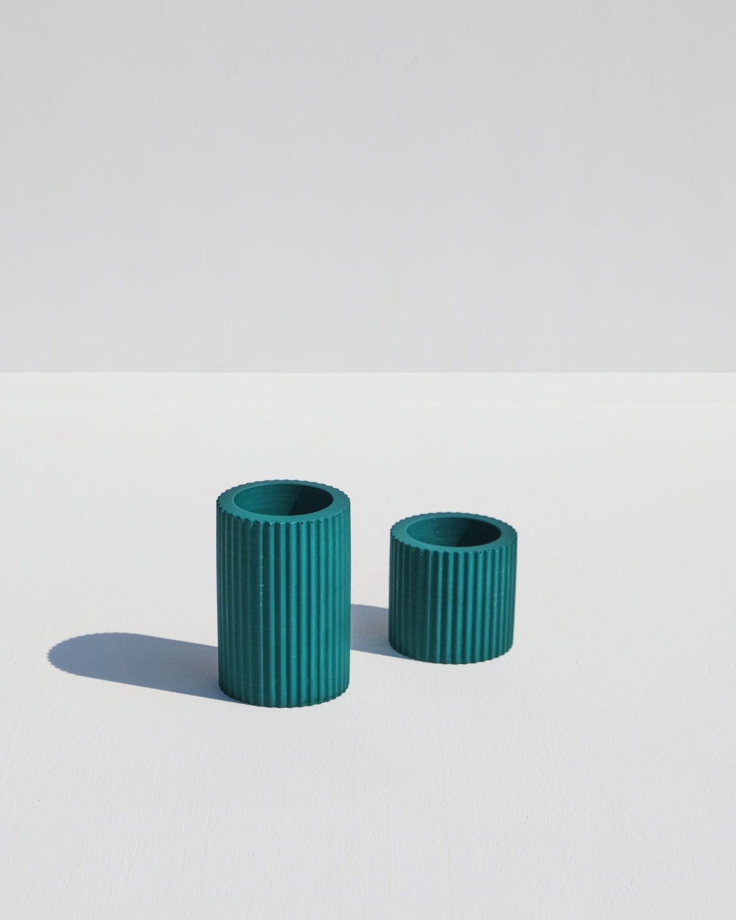 Ribbed Candle Holders, forest