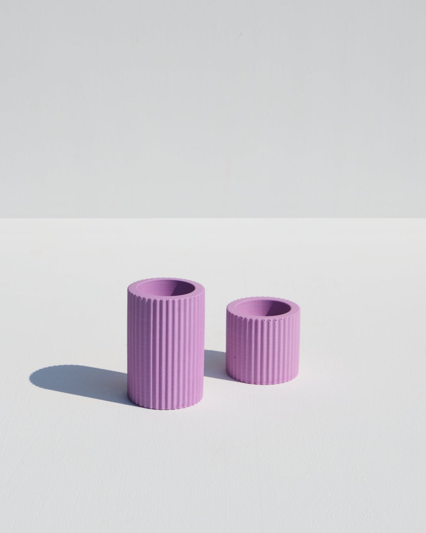 Ribbed Candle Holders, purple