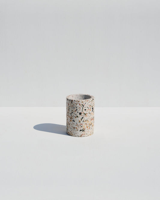 Toothbrush holder, neutral terrazzo