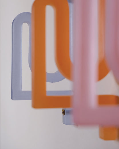 Alkaline Traces frosted resin wall hook – Orange – series installation
