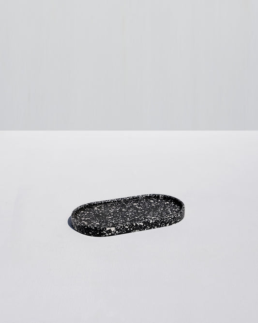 Oval Tray - Black Terrazzo