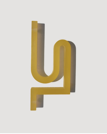 Alkaline Traces frosted resin wall hook – Yellow – close up form